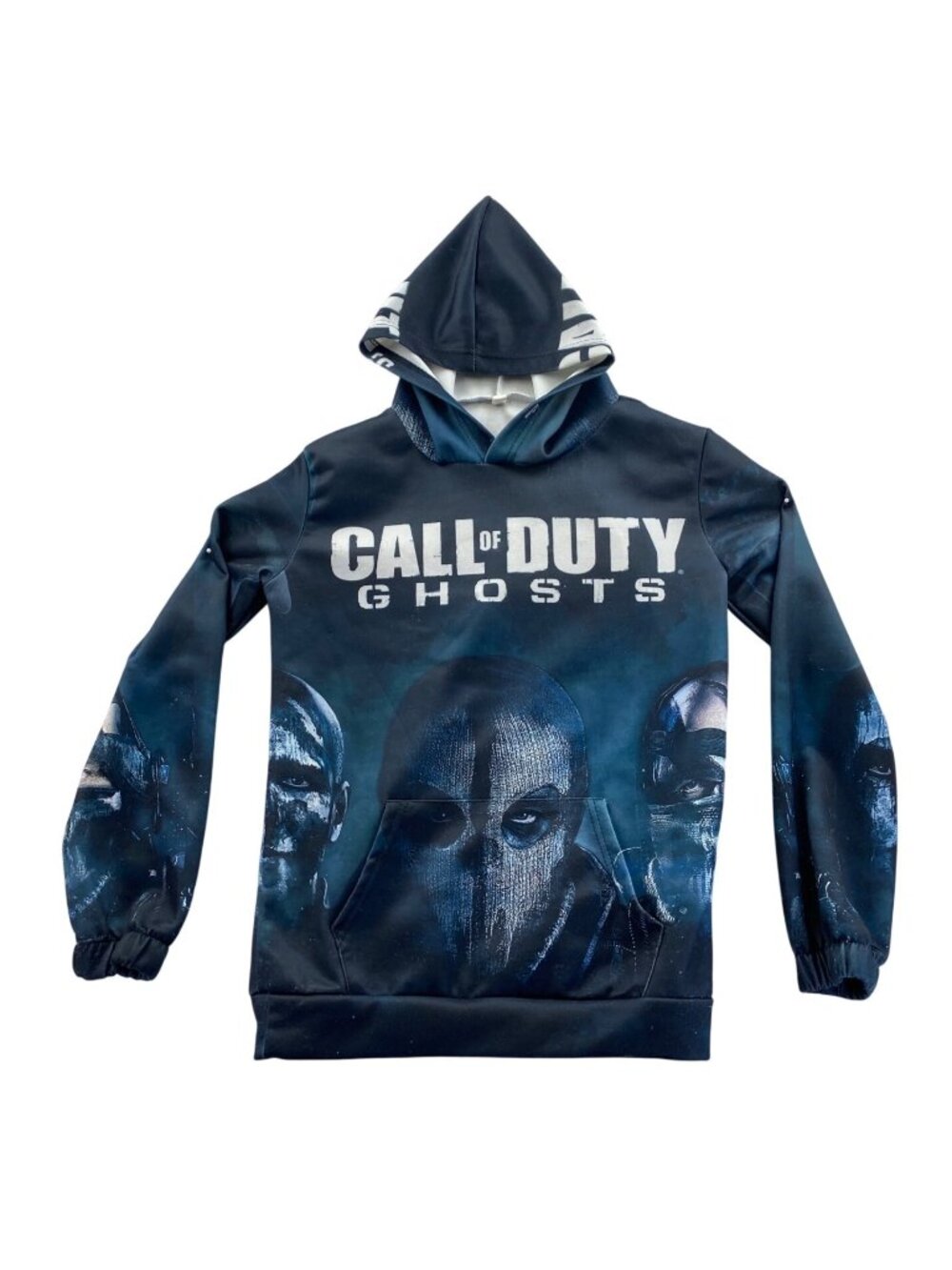 Call Of Duty Ghosts 3D Hoodie Sweatshirt Medium Blue Graphic Pullover Top Unisex